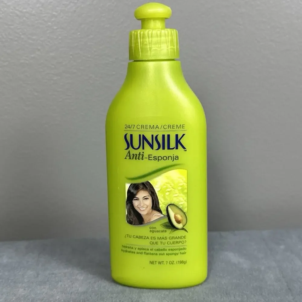 Sunsilk Anti Sponge 24/7 Creme With Avocado 7 Oz Anti Esponja Vintage NOS New